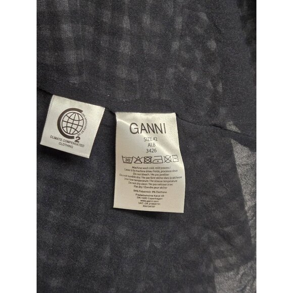 Ganni Dress Wrap Womens Size Large/42 GIngham Check Romantic Classic - Picture 6 of 7